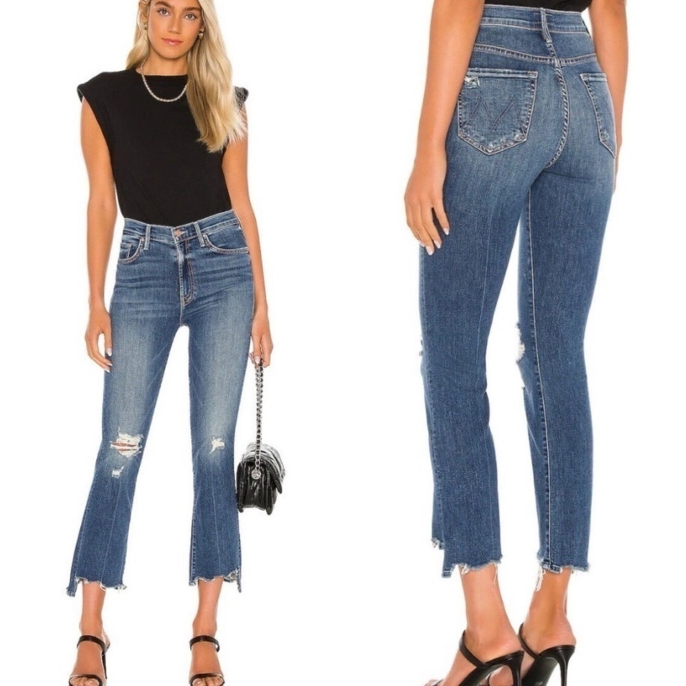 MOTHER Insider crop step chew jeans